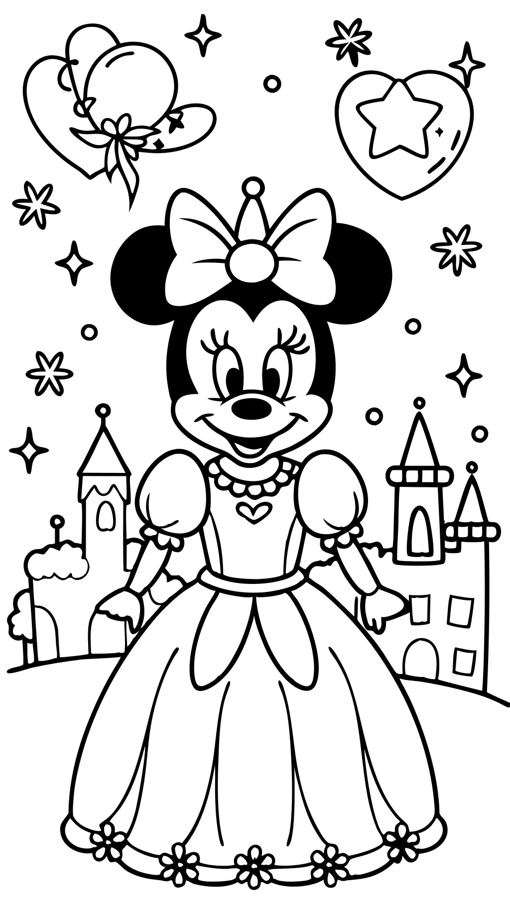 coloriage de souris princesse Minnie